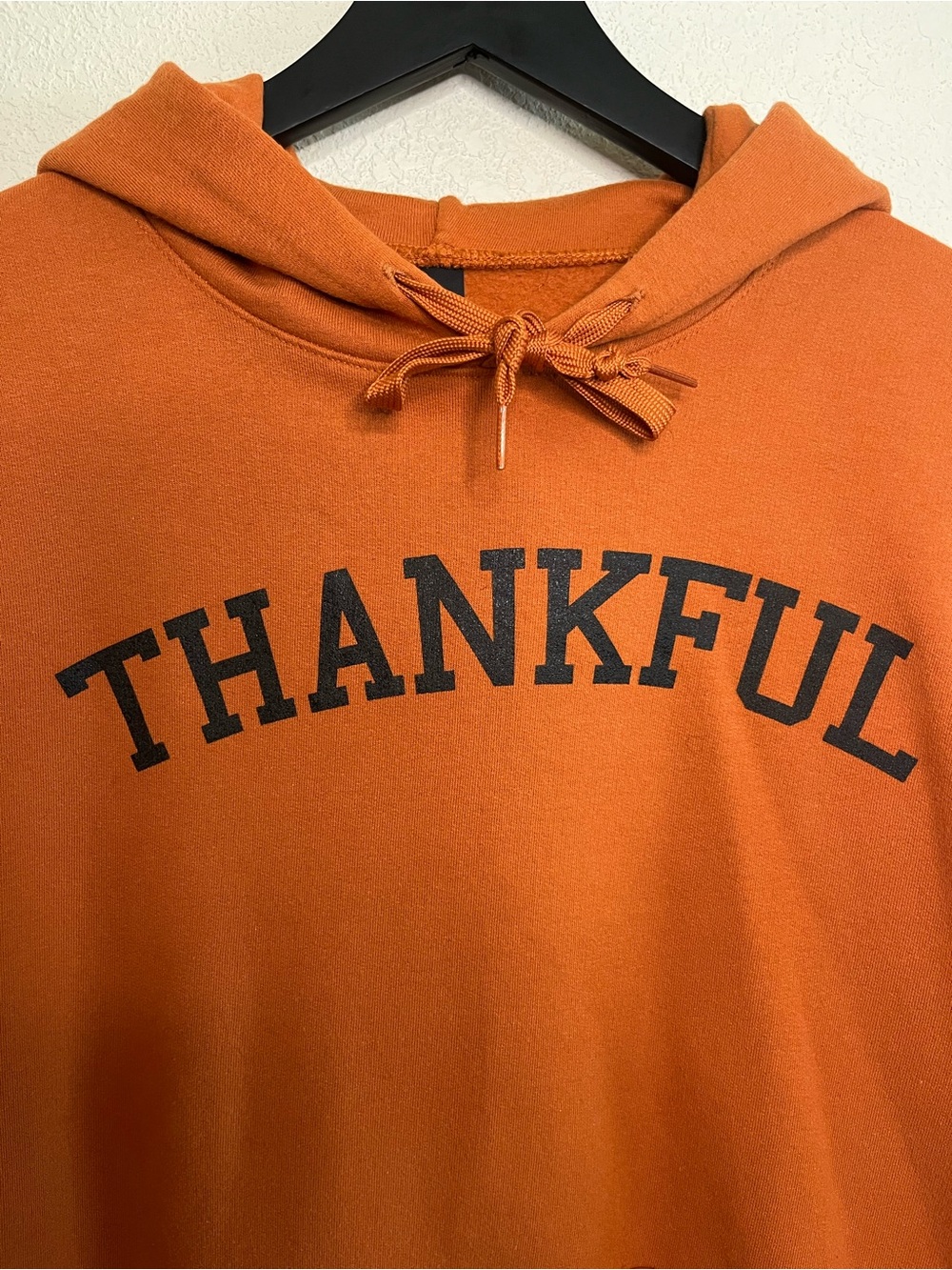 Thankful Hooded Sweatshirt - Orange Great for Thanksgiving - Picture 2 of 3